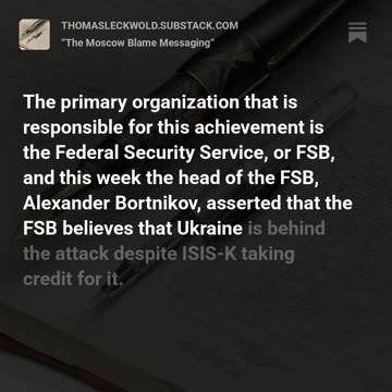 “The Moscow Blame Messaging” - Preview