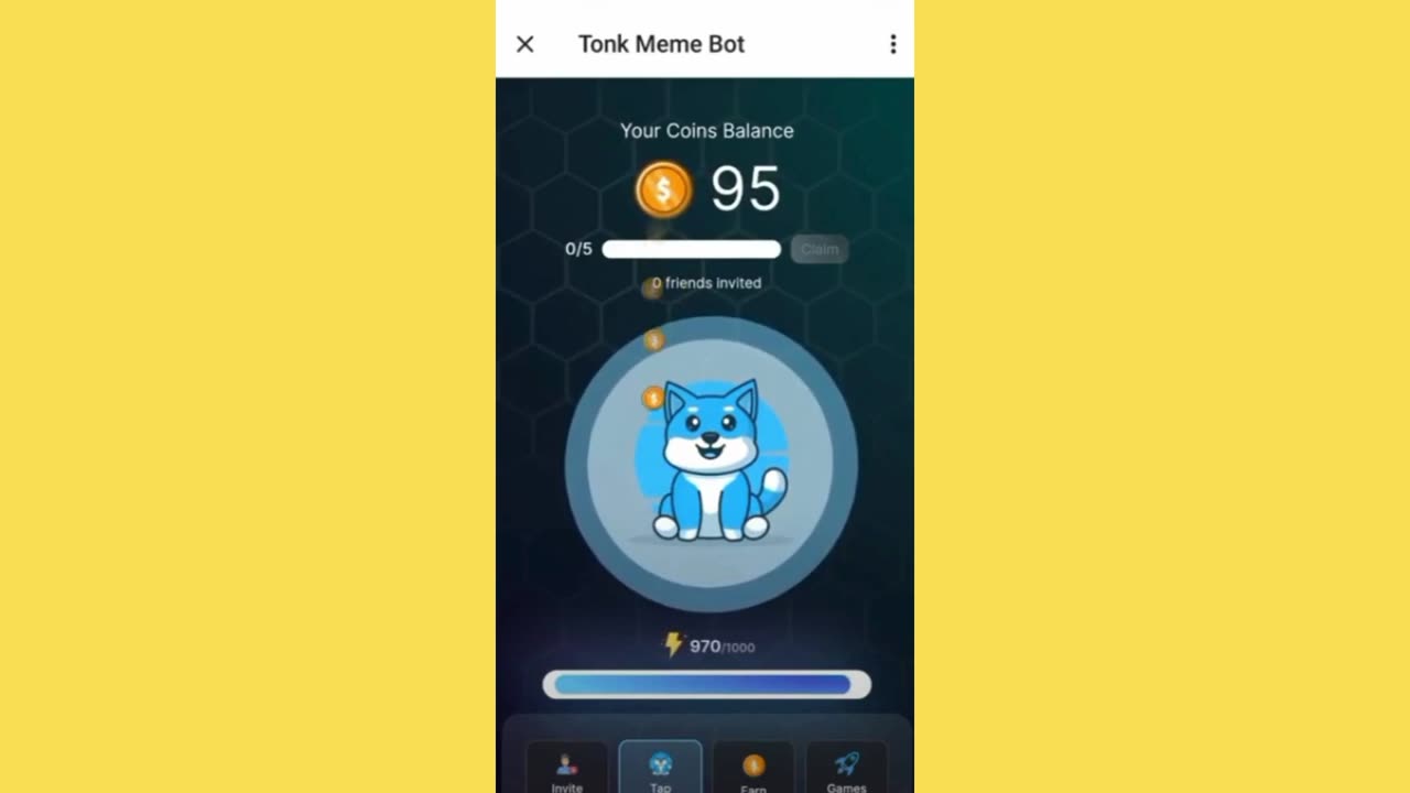 new mining mini app bot telegram TONK MEME
