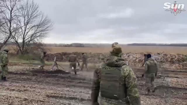 Russian military forces launch Mortars toward Ukrainian positions