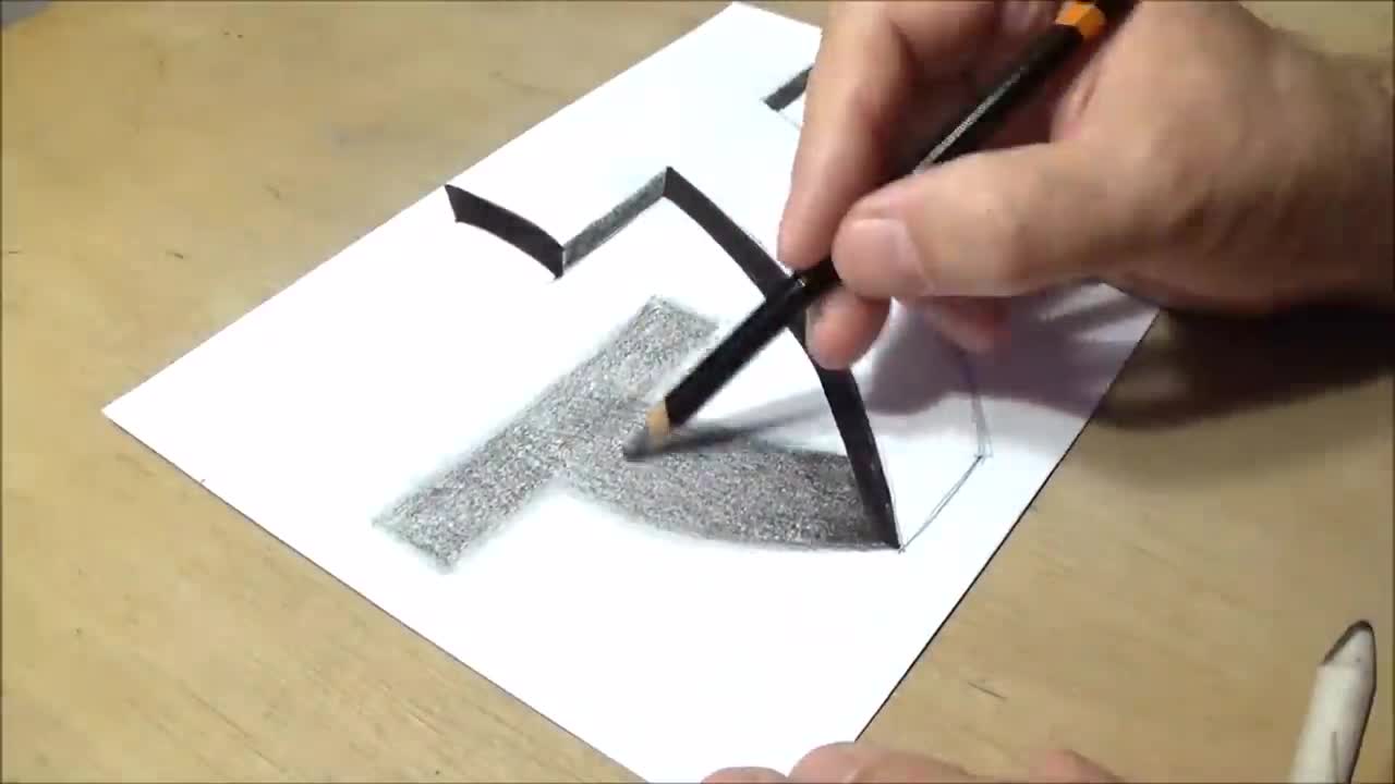 Very Easy - Drawing 3D Letter T