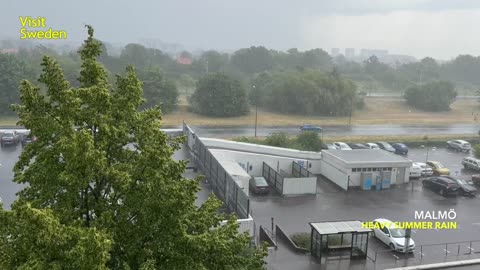 Heavy rain in Swedish summer- Malmö