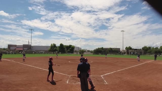 Elisabeth (Sissi) Kercsmar catching vs. Firecrackers-Petersen 16U