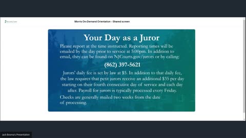 Morris County New Jersey Jury Duty Orientation