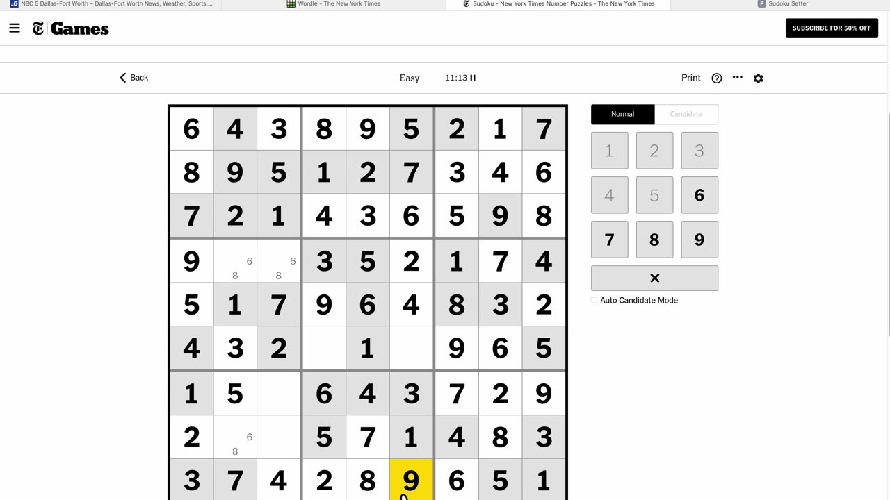 Sudoku 2023-05-28 easy