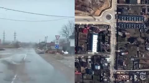 Сопоставление спутниковых фото Бучи с видео с места