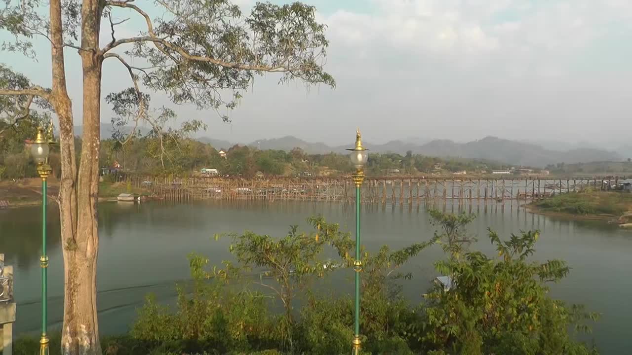 Wooden Bridge scenery, Sangkhlaburi, Kanchanaburi Province, Thailand