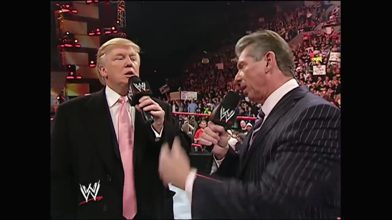 Donald trump fight in wrestling consert billanors between fights