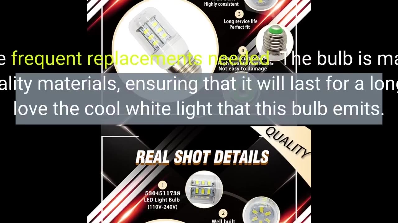 Updated 5304511738 Light Bulb Refrigerator kei d34l Bulb,LED Refrigerator Light Bulb 3.5W Compa...