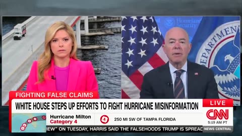 Mayorkas is embarrassed when CNN tells America where he was when Hurricane hit