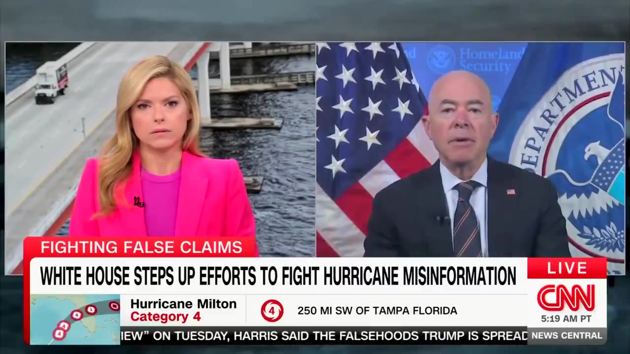 Mayorkas is embarrassed when CNN tells America where he was when Hurricane hit