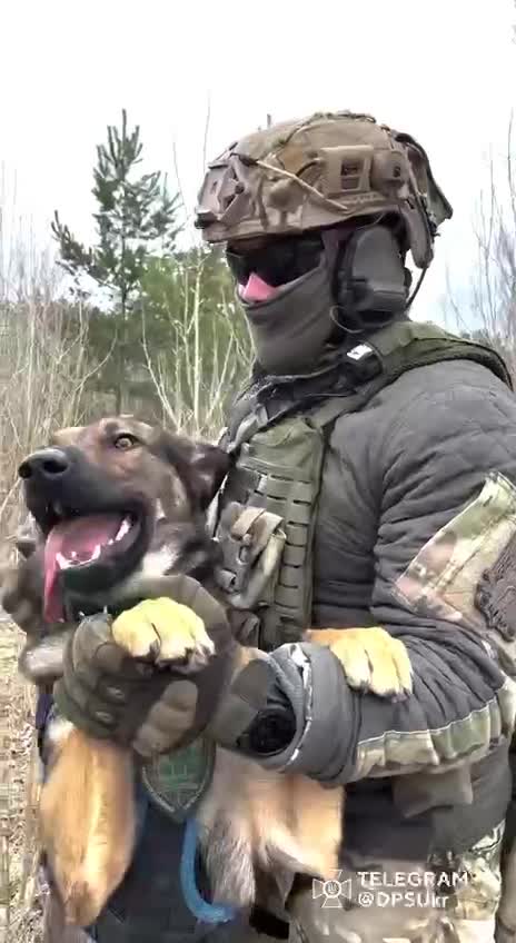 Ukrainian Soldier and His Dog