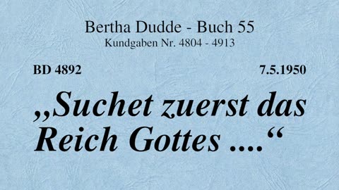 BD 4892 - "SUCHET ZUERST DAS REICH GOTTES ...."