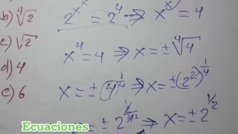 MATEMÁTICA ÁLGEBRA Ecuaciones exponenciales indeterminados