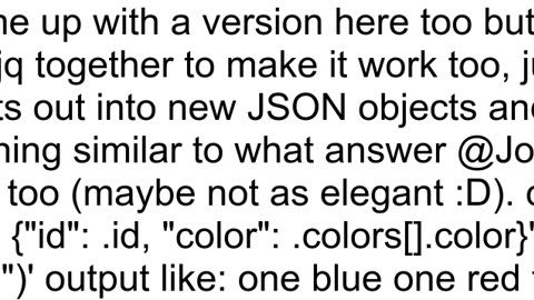 How to get jq to output a long dataset