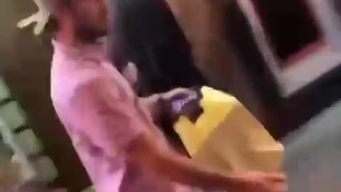 Black man migrant punches a woman in the face at a bar in USA