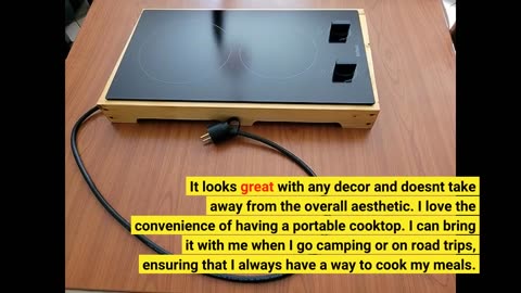 Karinear 110v Electric Cooktop 2 Burners, 12'' Electric Stove Top with Plug in, Knob Control Counter