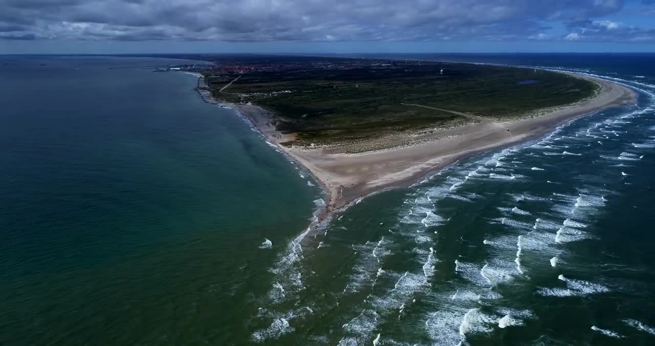 SKAGEN, Denmark - where the Baltic meets the North Sea (drone, 4K)