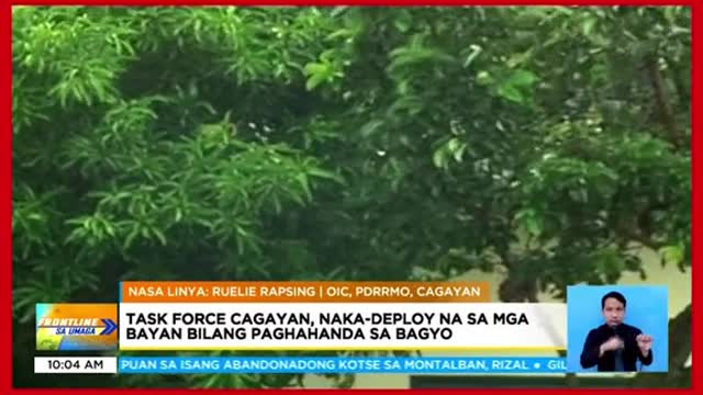 Task Force Cagayan,naka-deploy na sa mga bayan bilang paghahanda sa bagyong 'Florita'