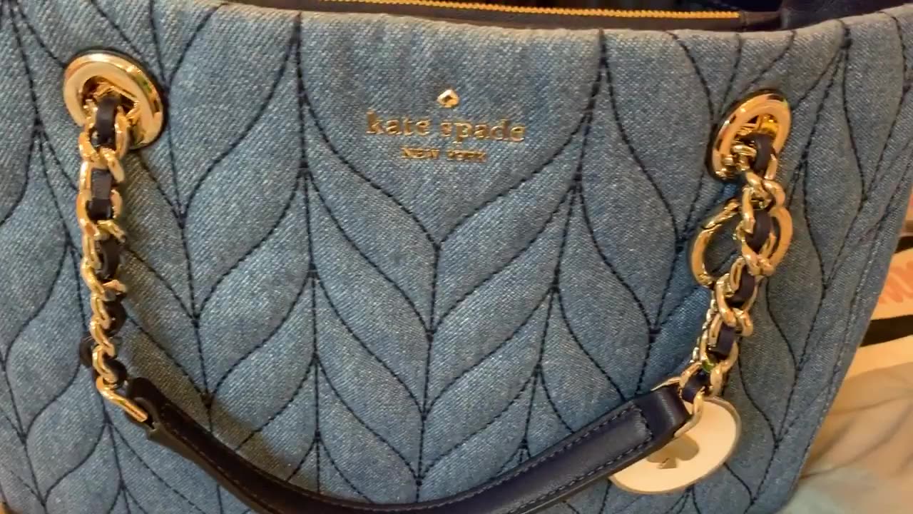 What's in my Meena Kate Spade Denim Satchel Bag