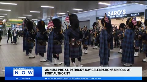 Early St. Patrick's Day celebrations unfold at Midtown Bus Terminal