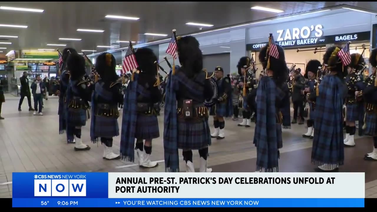 Early St. Patrick's Day celebrations unfold at Midtown Bus Terminal