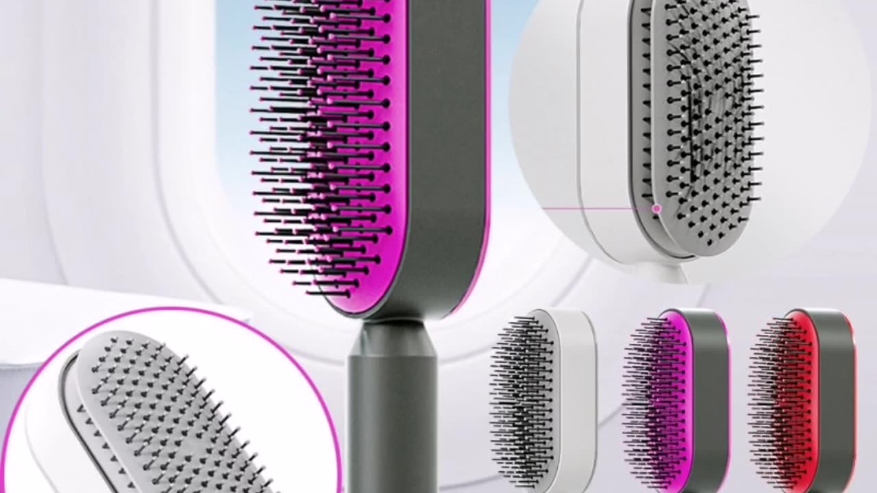 Self Cleaning Hair Brush For Women One-key Cleaning Anti-Static