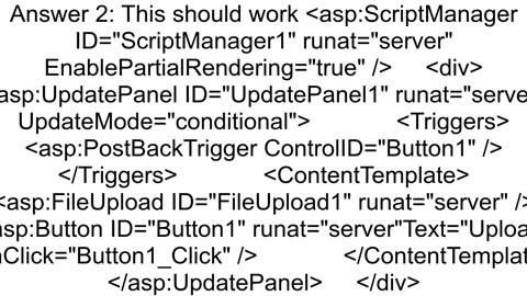 ASPNet file upload causing post back in update panel using triggers