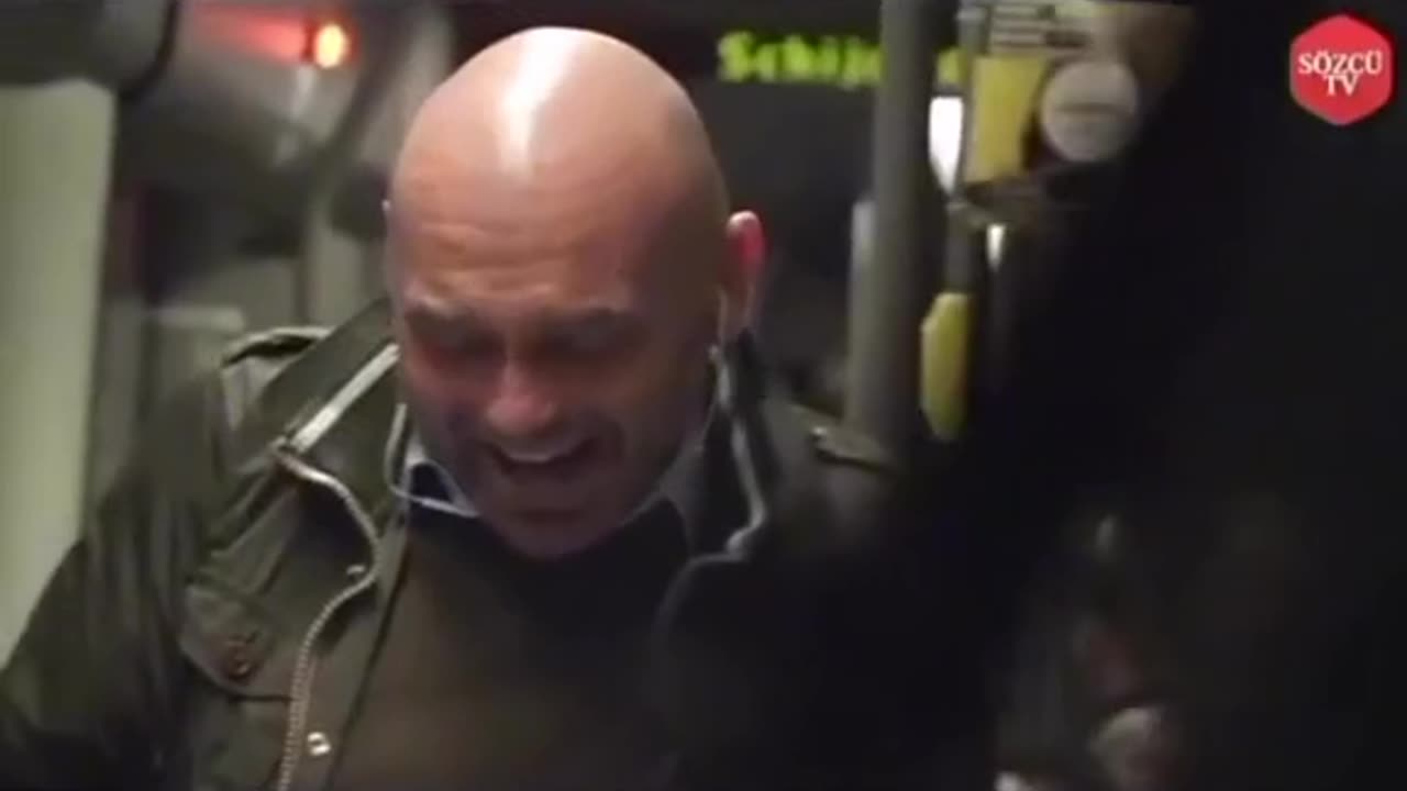 Some funny laughing with other in train