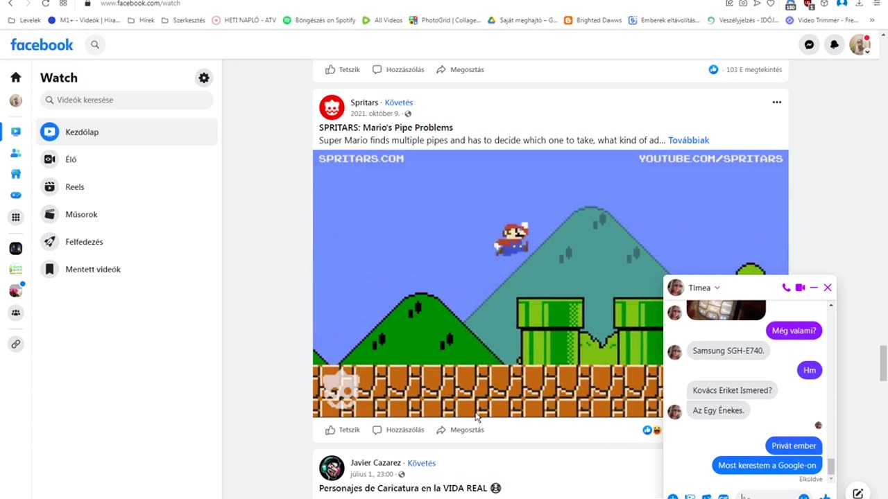 Facebook tevékenykedés