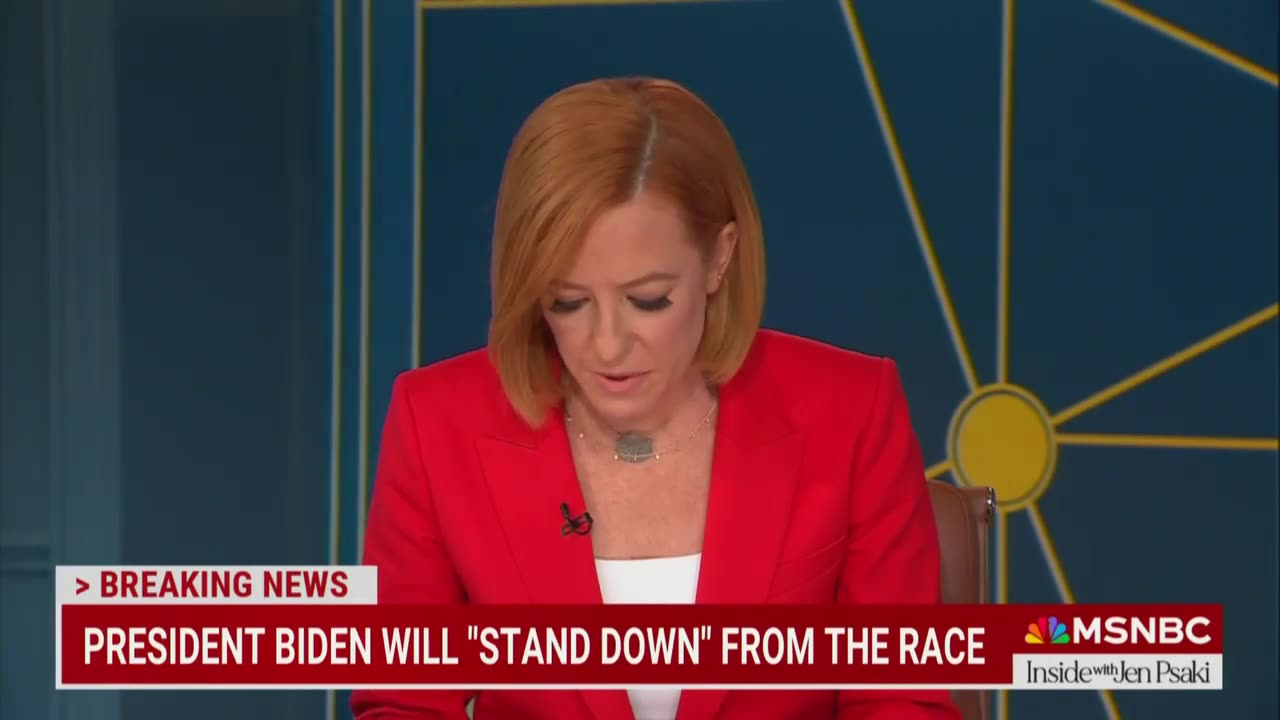 WATCH: Jen Psaki Finds Out Biden Dropping Out While She's Reporting It Live