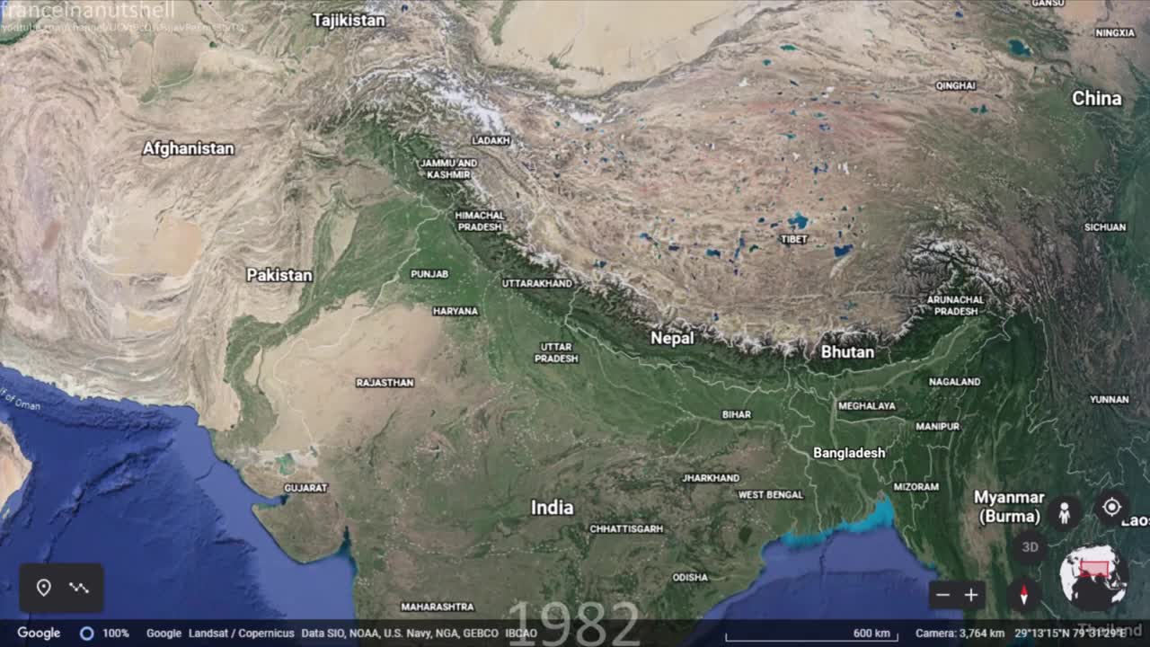 The Indo-Pakistani Wars in 45 seconds using Google Earth