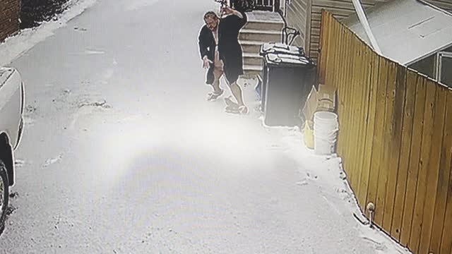 Man in Crocs Takes Icy Tumble