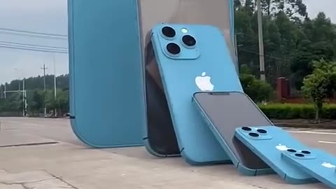 Giant Iphone 14 pro max -- 3d Special effects _ 3d animation _ future technology imagination