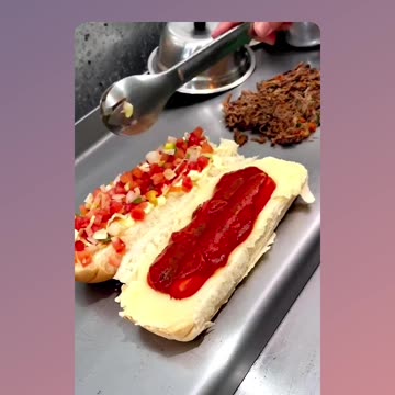 Super Brazilian hot dog with lots of filling