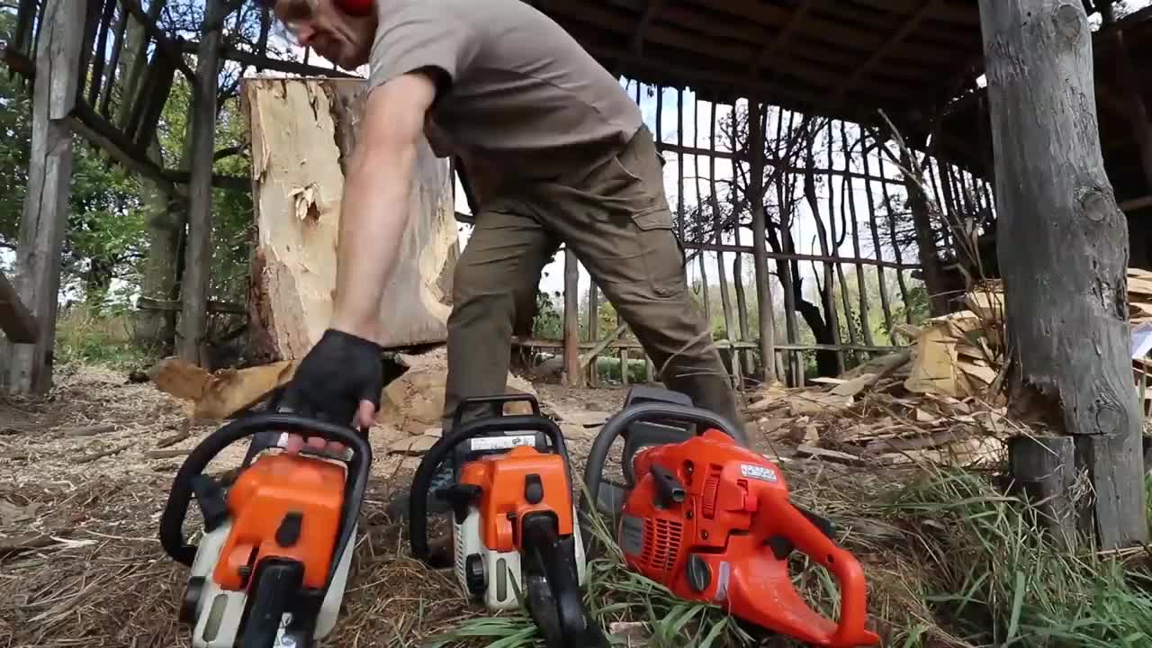 AMAZING CHAINSAW wood carving, Native American with wolves