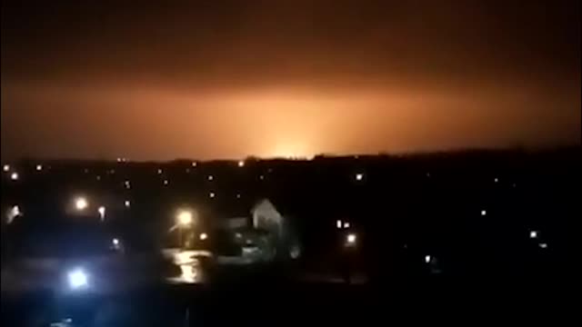 Massive Explosion Lights Up The Sky In Lugansk Ukraine