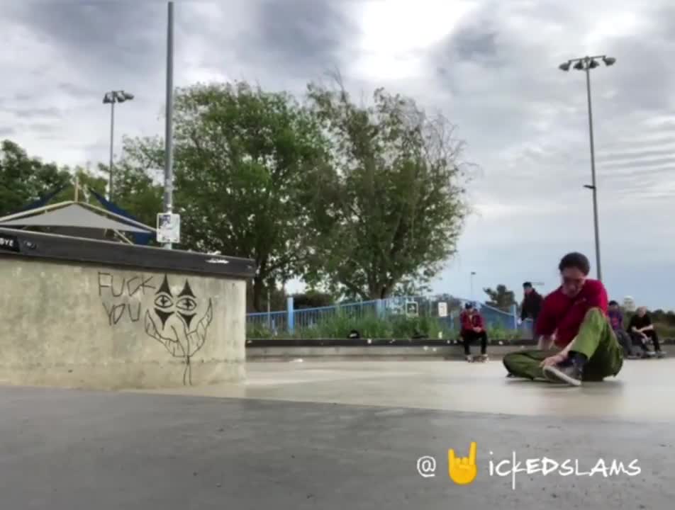 Guy Twisted His Ankle, Taking A Wicked Slam Off His Skateboard