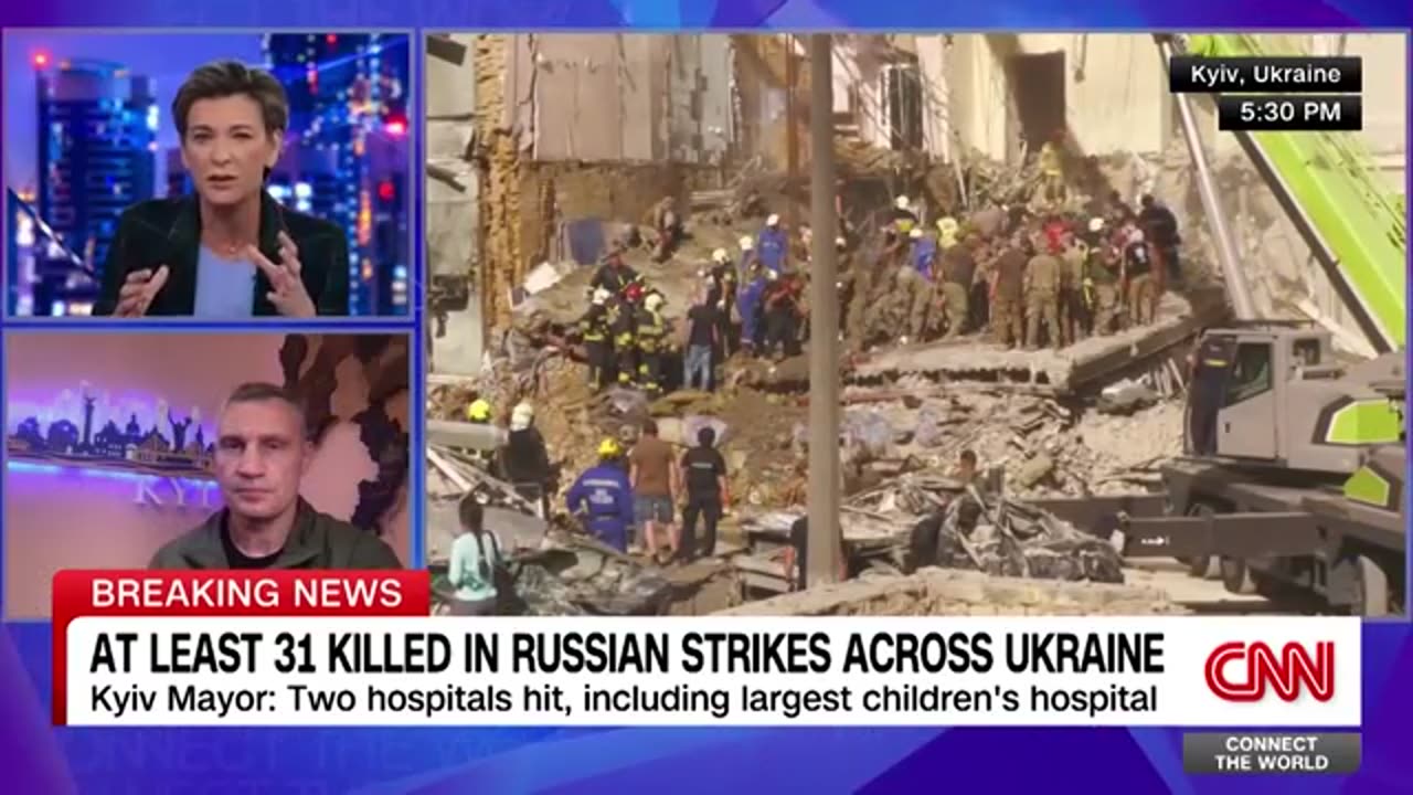 Kyiv mayor Klitschko condemns Russia's strike on children's hospital