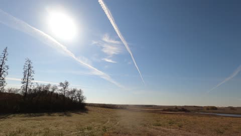 Chemtrails in action while i am at work