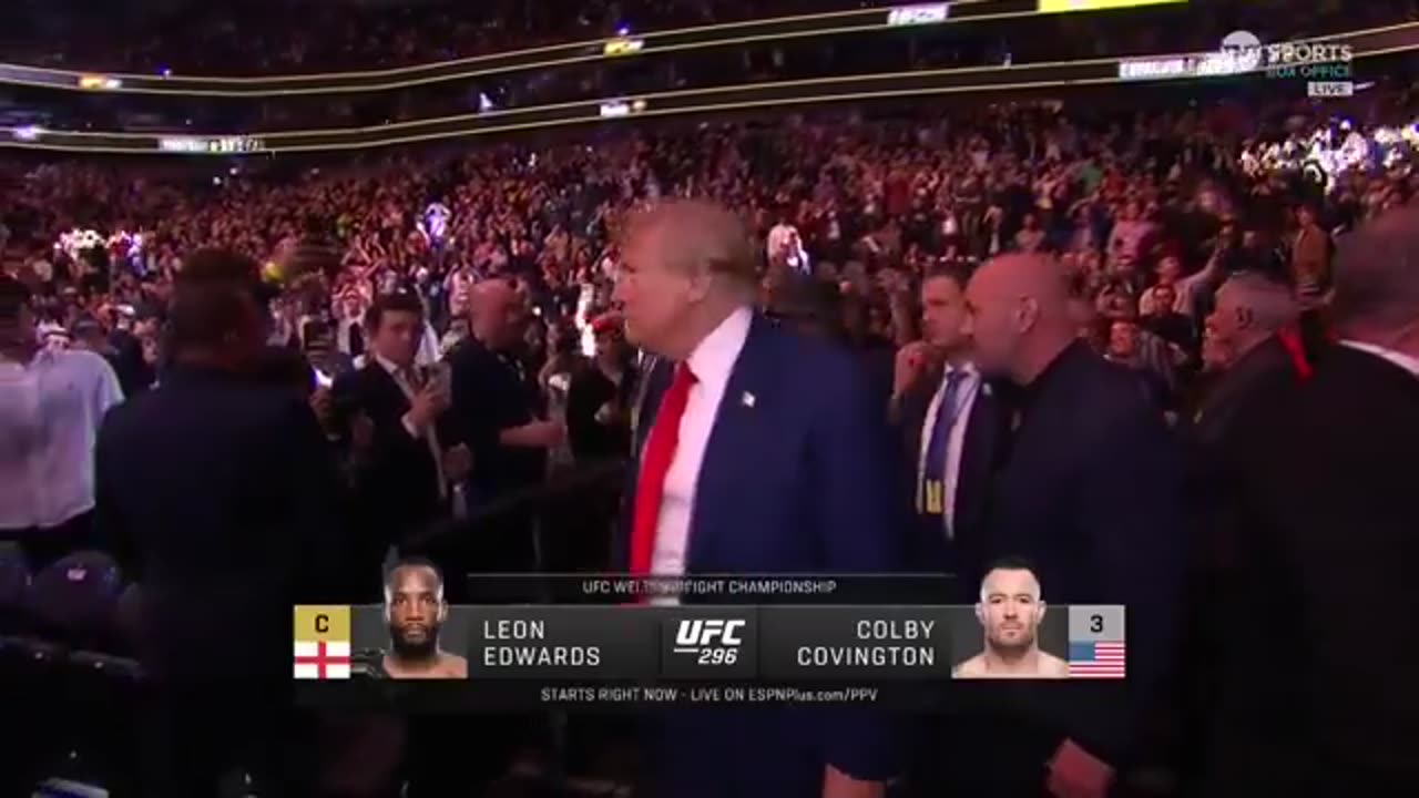 President Trump's entry at Las Vegas UFC Event tonight