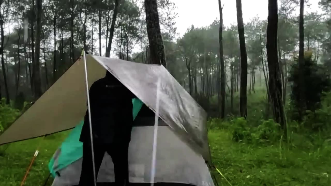 Camping Alone in Extended, heavy Rain - Calm Camping in heavy Rain