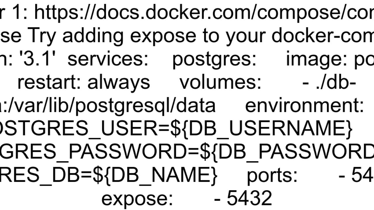 Can39t connect using Prisma to Postgresql container running in Docker