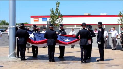 The Raising of the Flag ~ Morris' 9/11 Memorial Park ~ 6-14-12