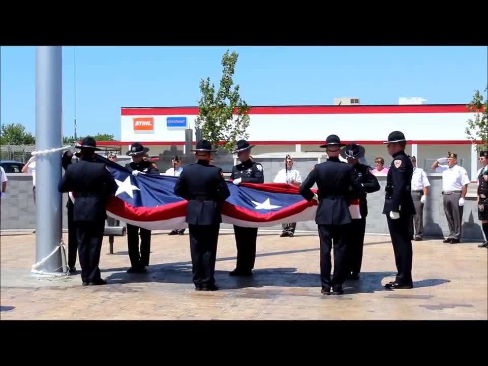 The Raising of the Flag ~ Morris' 9/11 Memorial Park ~ 6-14-12