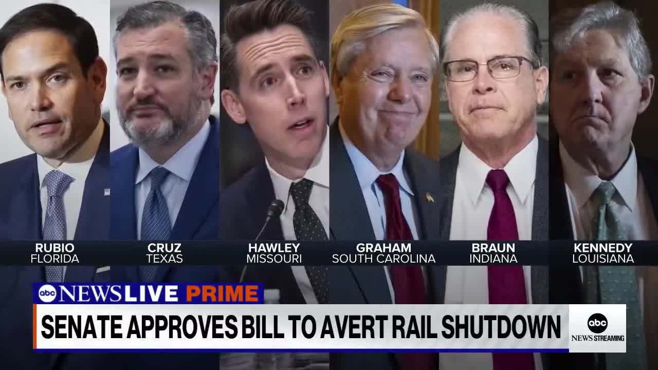 SENATE APPROVES BILL TO AVERT RAIL SHUTDOWN