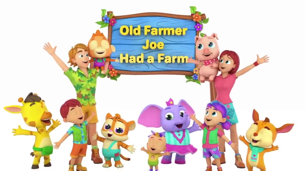 Old Farmer Joe Had A Farm | Joe's Farm Song For Kids