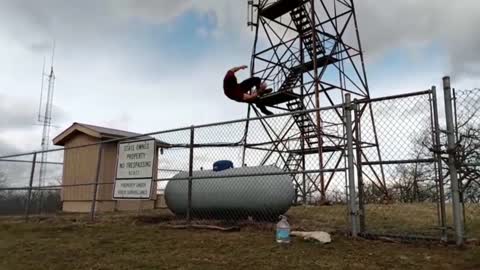 Side Flipping Over A Fence Impressive Skills