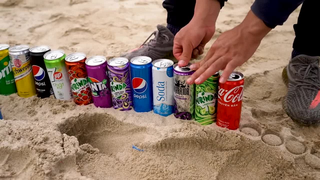 Big Underground Volcanic Eruption from Coca-Cola,Mtn Dew, Monster, Fanta, 7up, Mirinda and Mentos5