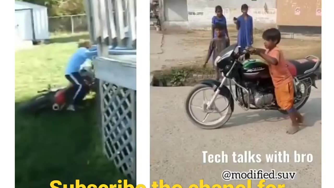 Boys vs girl first time drive bike #meme