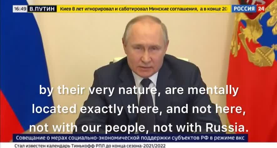 PUTIN- Russia says goodbye to the Globalist system. self-purification and new Russian conscience